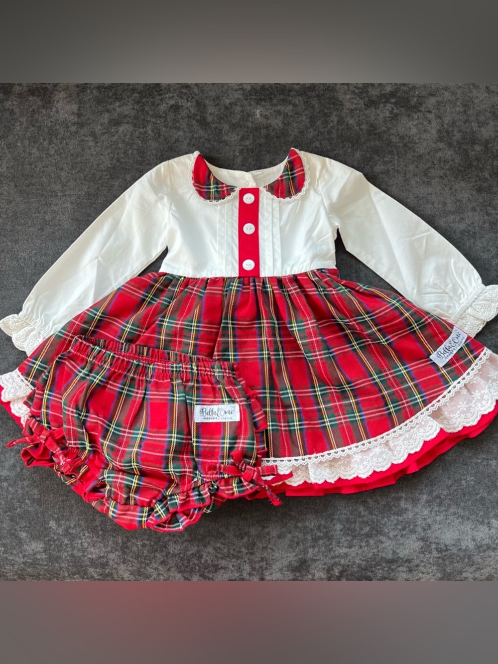 Bella & Omi Girls Merry And Bright 2.0 Dress Set Size 18-24 Months